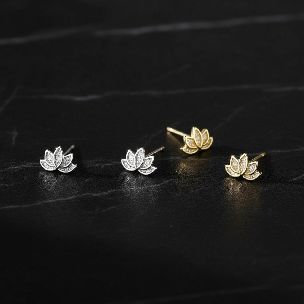 Lotus Stud Earrings