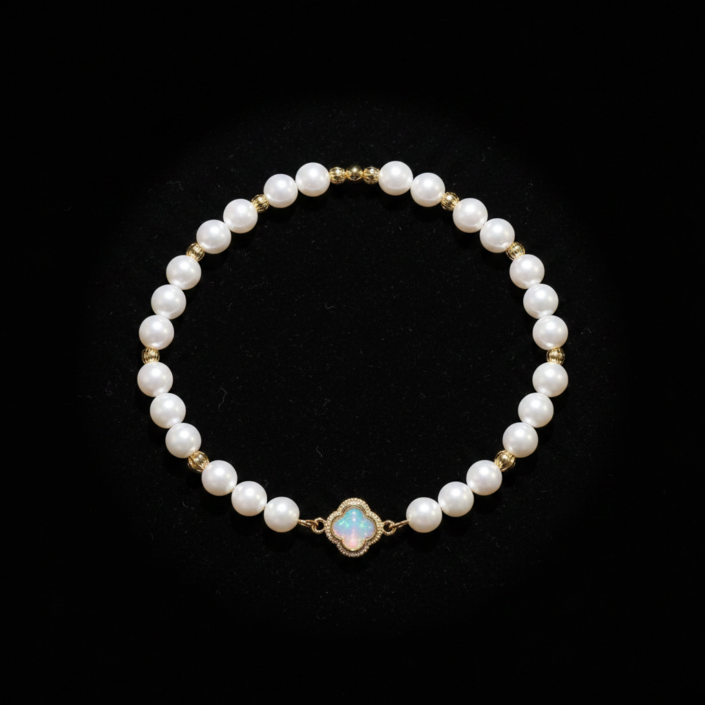 Lucky Clover Pearl Bracelet