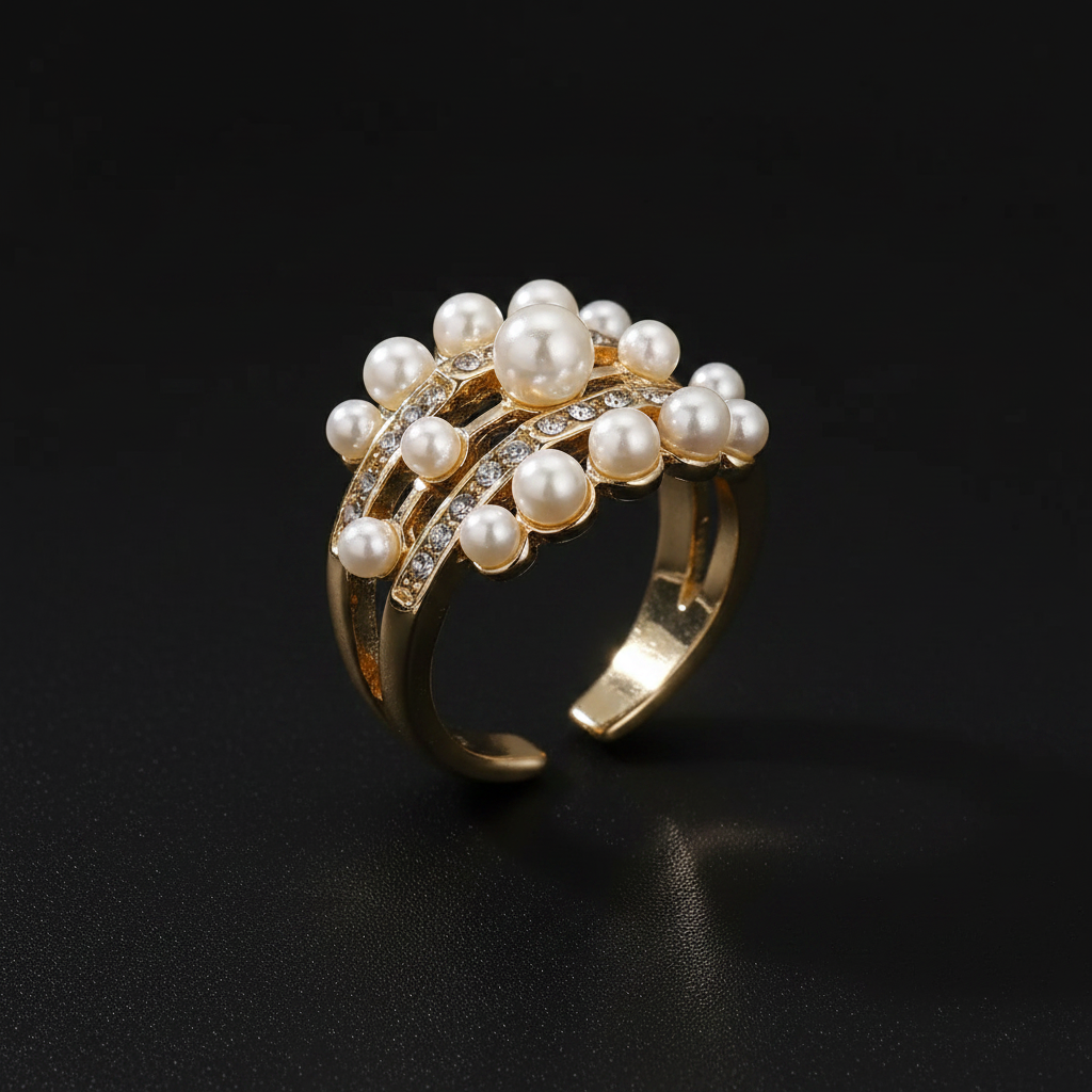 Luna Pearl Open Ring