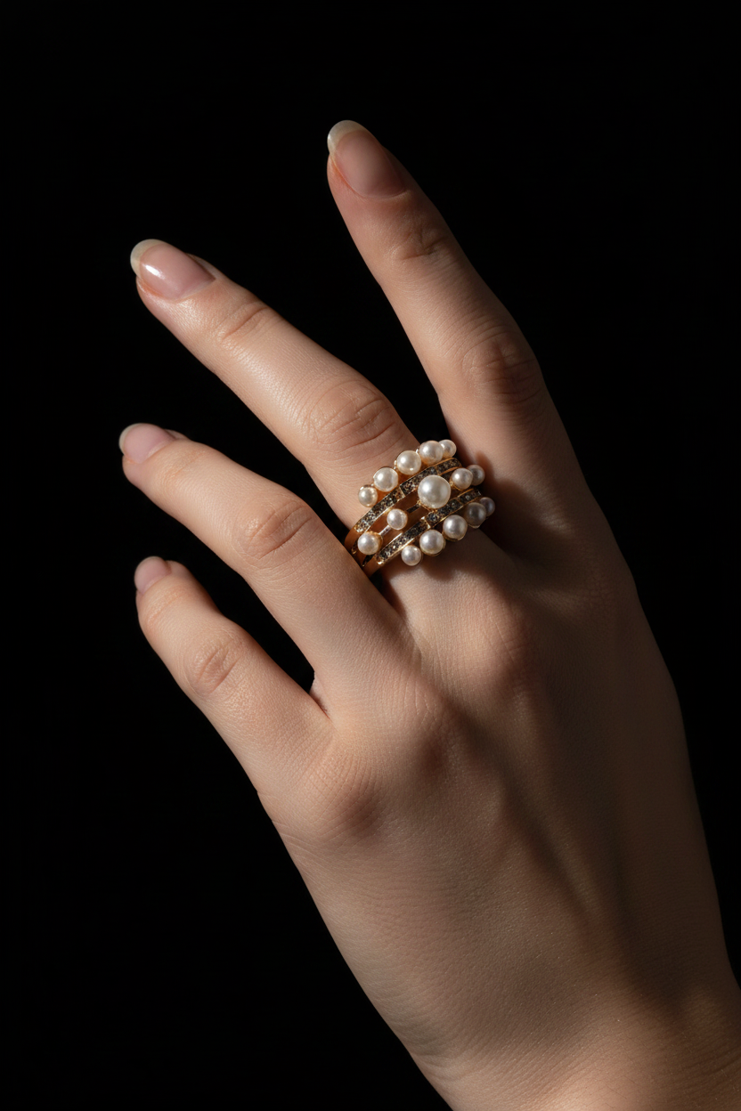 Luna Pearl Open Ring