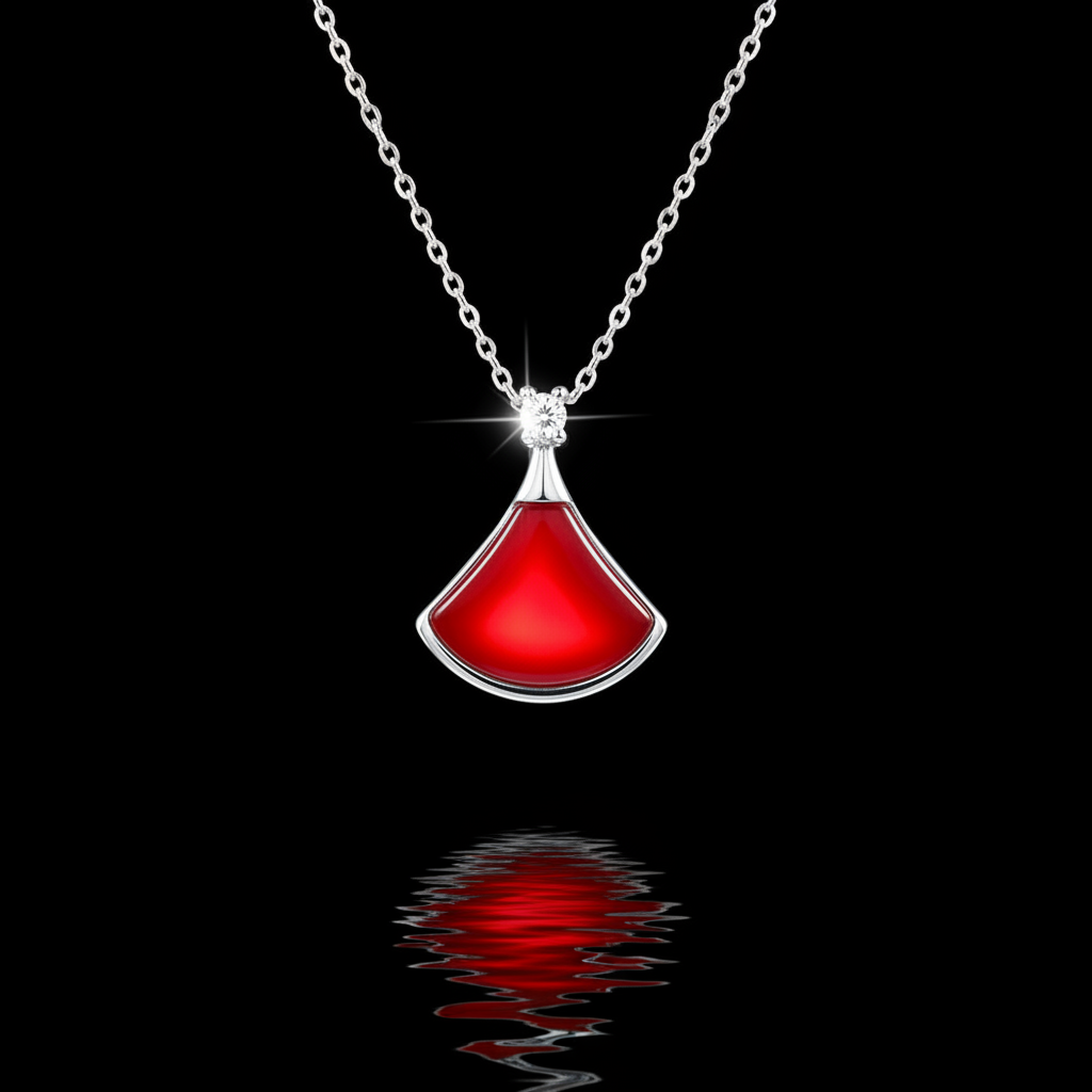 Red Flame Fan Necklace