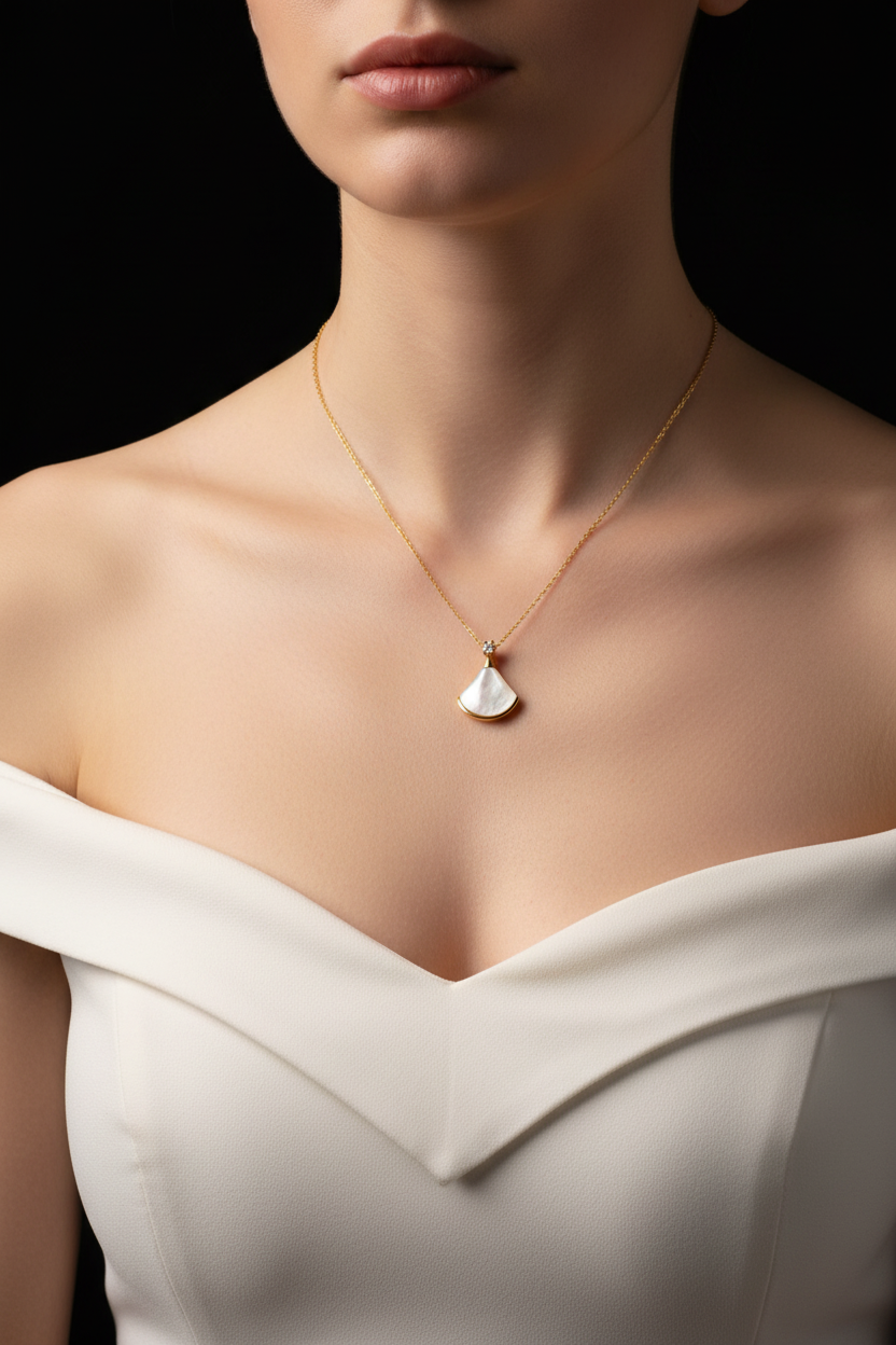 Golden Fan Necklace
