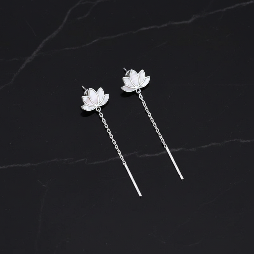 Lotus Drop Earrings