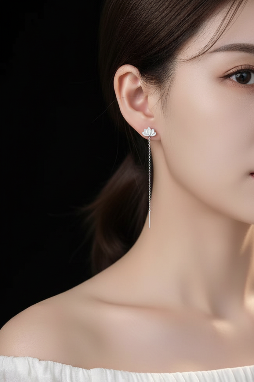 Lotus Drop Earrings
